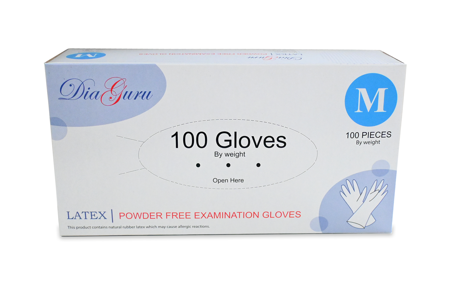 Diaguru Latex Examination Gloves Powder-Free